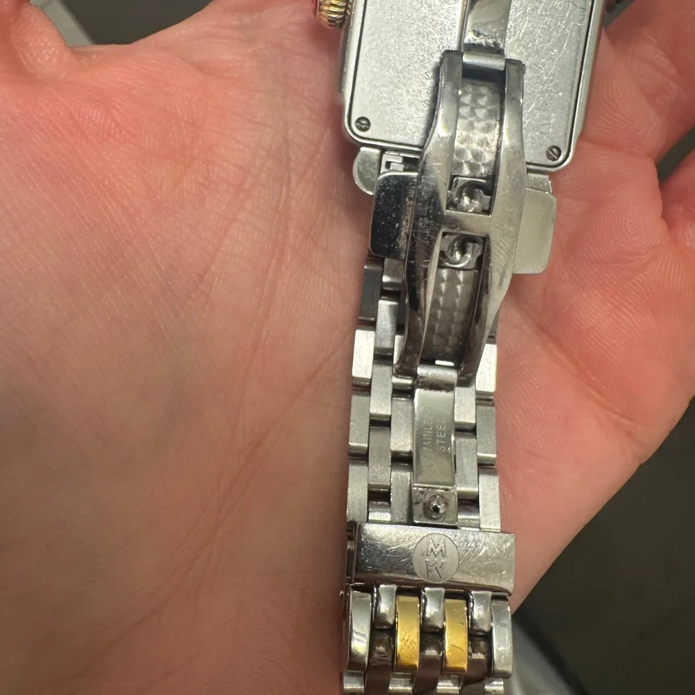 Michele Two-Tone Deco Mid Diamond Dial Watch - Picture 4 of 8